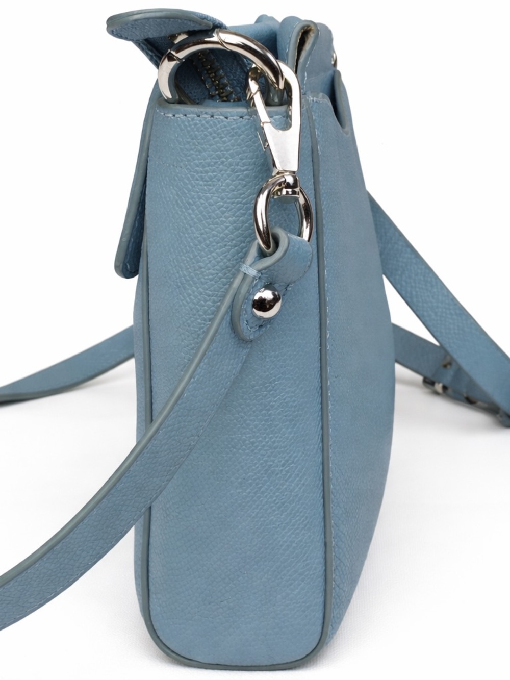Rebecca Minkoff Blue Leather Crossbody Bag Silver Hardware Adjustable Strap - Picture 8 of 9